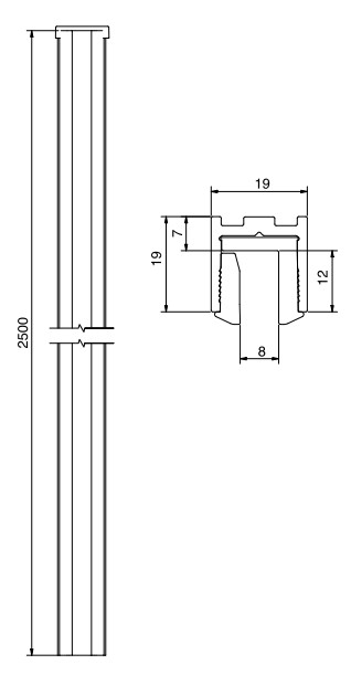 U-Profil Nut 15mm x 15mm maximale Höhe 2500mm beliebig kürzbar für 12mm Glas mit Verglasungsprofilen mit Silikonfuge U-Profil Aluminium Edelstahloptik