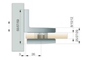 Winkelverbinder TURA Glas-Wand 90° Edelstahloptik
Verdeckte Verschraubungen, Wandbefestigung mit Langlochverstellung
Glasstärke 8/10/12mm Tragfähigkeit bei 2 Bänder max. 70kg