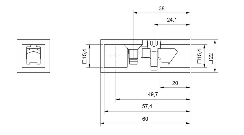 T-Verbinder für Stabilisationsstange eckig Edelstahleffekt
T-Verbinder für 2 Stabistangen 15x15mm