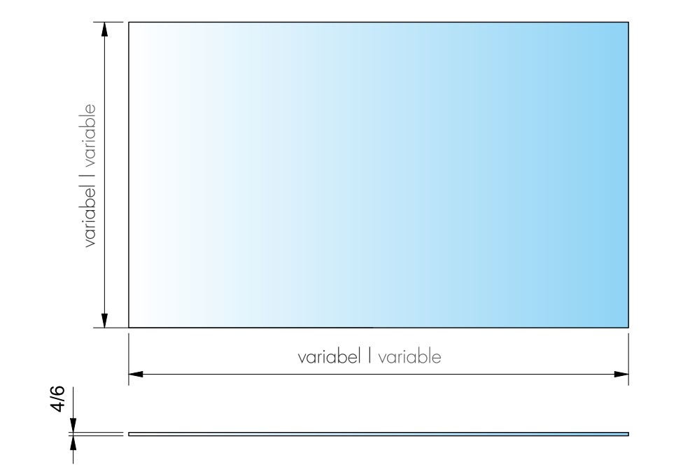 Schutzverglasung inkl. Konstruktion aus Edelstahl Vierkant ohne Durchreiche