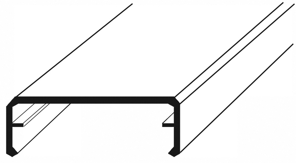 Aluminium Klemmdeckel (Abdeckung für Oberprofil)/ 60mm Breit/ Farbe Alu blank