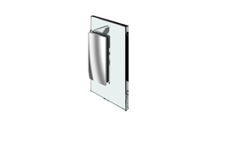 [8106ZN1] Winkelverbinder Glas-Wand 90° / Wandbefestigung mit Langlochverstellung, mit Abdeckplatte mattverchromt für Glasstärke 6/8/10mm Tragfähigkeit bei 2 Bänder 40kg